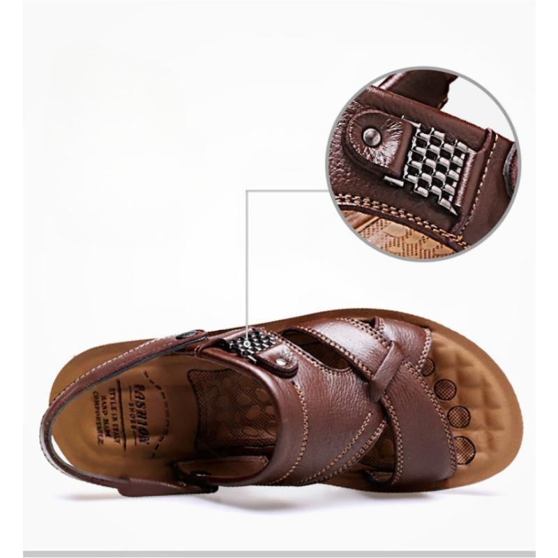Men Casual Sandals Summer Light Comfortable Beach Shoe Pu Leather Men's Slippers Outdoor Comfortable Casual Walking Shoe for Men