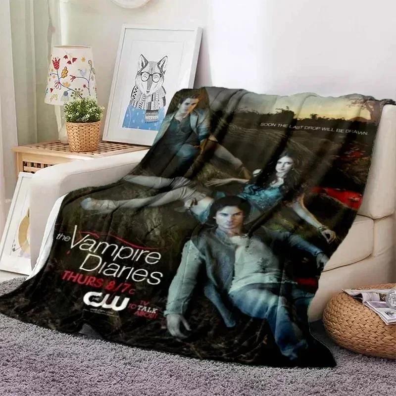 The Vampire Diaries 3D Printed Flannel Plush Blanket Bedspread Sofa Lazy Blanket Outdoor Lunch Break Blanket Travel Quilt Cover
