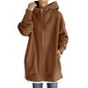 Women's Oversized Zip-Up Hoodie Casual Long Sleeve Hooded Sweatshirt with Pockets Red