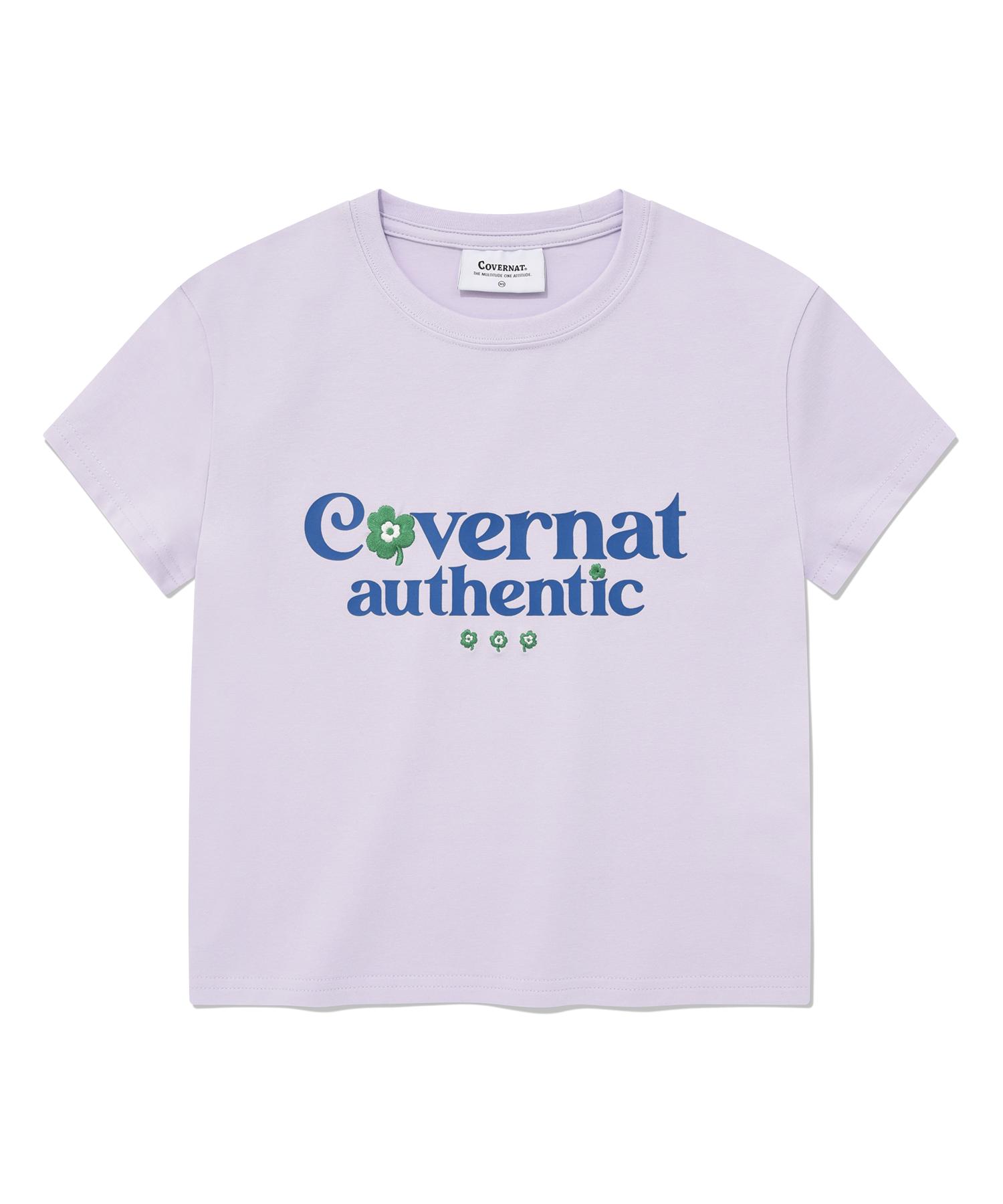 Covernat Woman Crop Clover Logo Baby T-Shirt Lavender Lavender/Ws