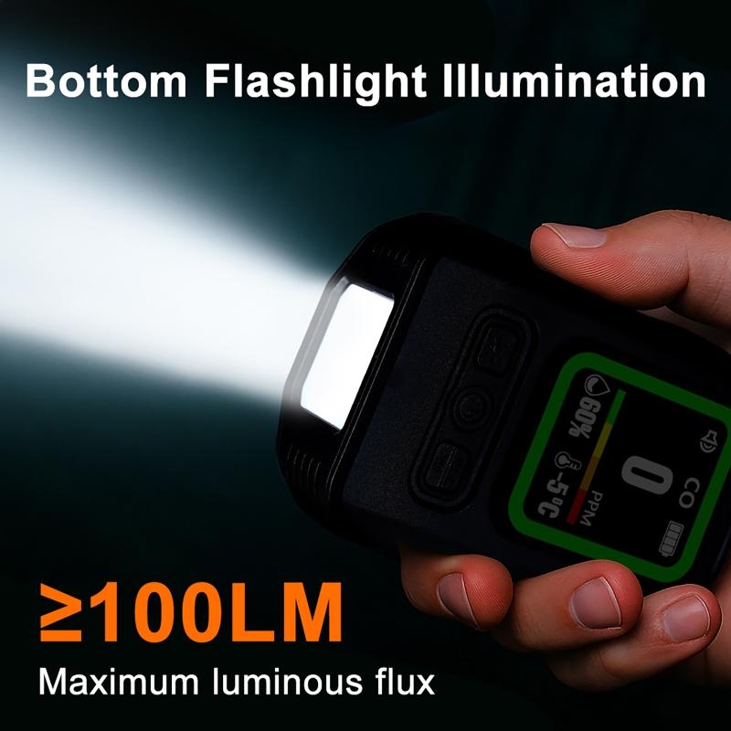 New 4 IN 1 Carbon Monoxide Detector with Alarm LCD Display Screen Humidity Temperature Detection CO Detector for Outdoor Air Concentration Monitoring