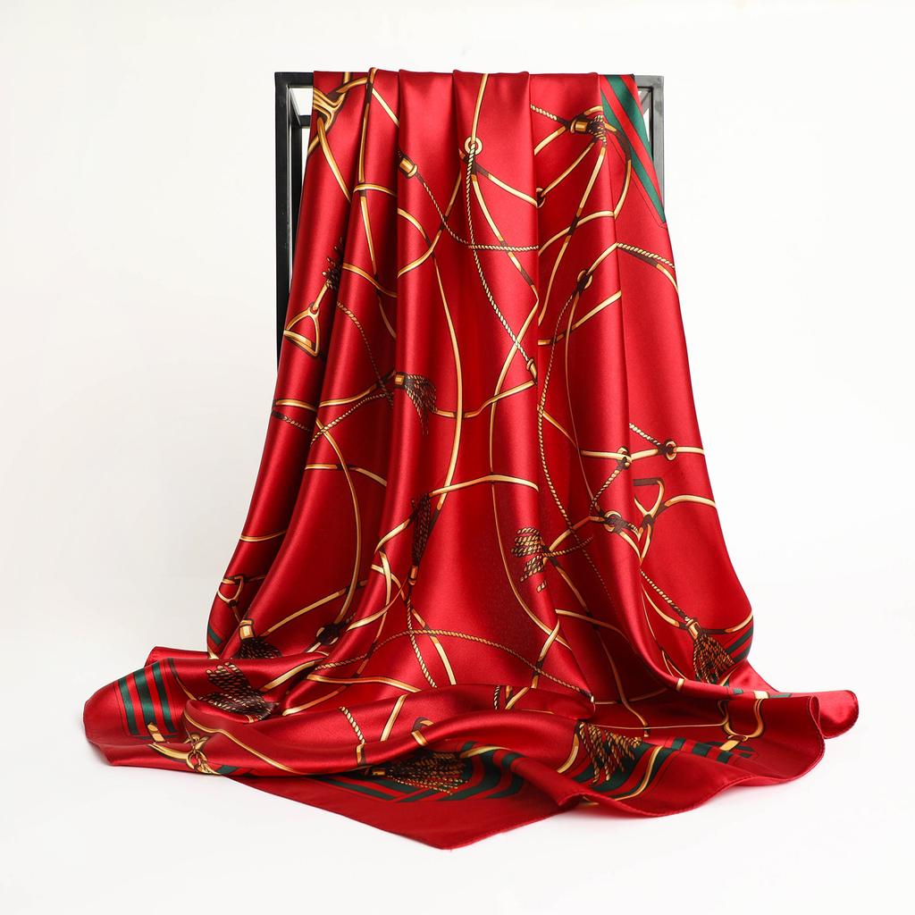 Women Silk Square Scarf Lady Bandana Head Wrap Shawl Satin Foulard Female Large Hijab Neckerchief Scarves Pashmina 2021 Headband