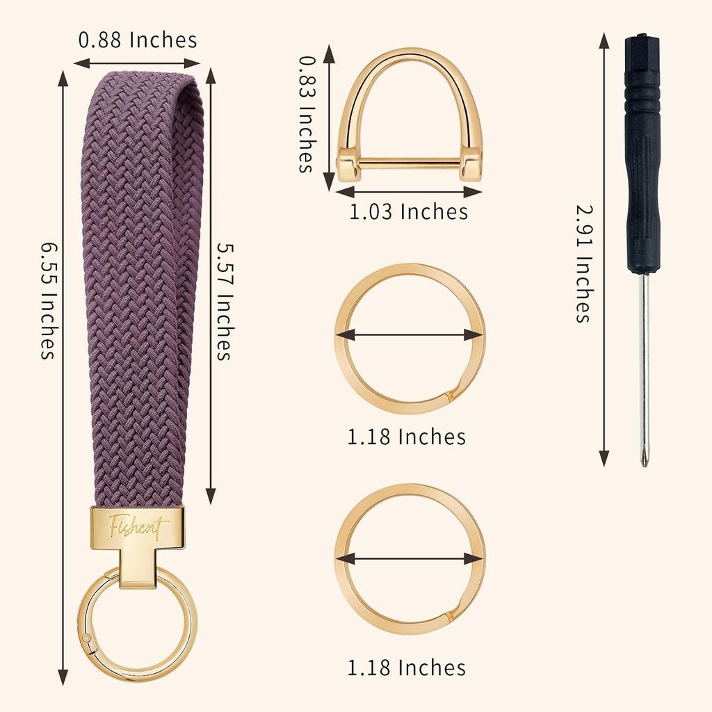 Fishent Stretchy Wristlet Keychain, Cute Key Chain with Keyrings