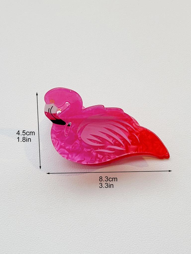 1 Pcs Spring Acetate Flamingo Hair Clip for Women Girls,Cartoon Bird Jaw Clip Sweet Girl Crab Hair Pin Hair Assessory