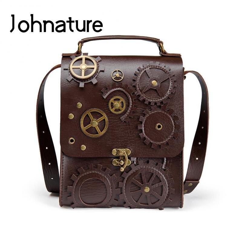 

Johnature Стимпанк Стиль Женщины Сумка Ретро Высокое Качество Pu Кожа Наплечные Сумки Hasp Мода Женская Сумка Messenger