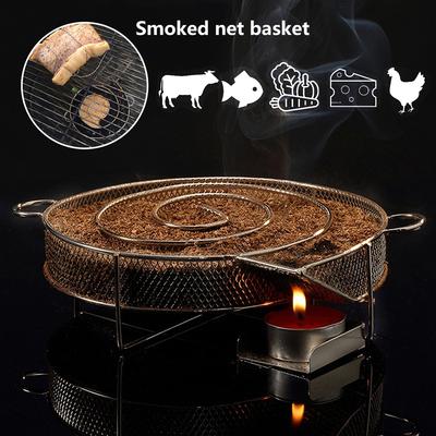 Cold Smoke Generator For BBQ Grill Or Smoker Wood Dust Hot And Cold Smoking Salmon Meat Burn Cooking Stainless Bbq Tools