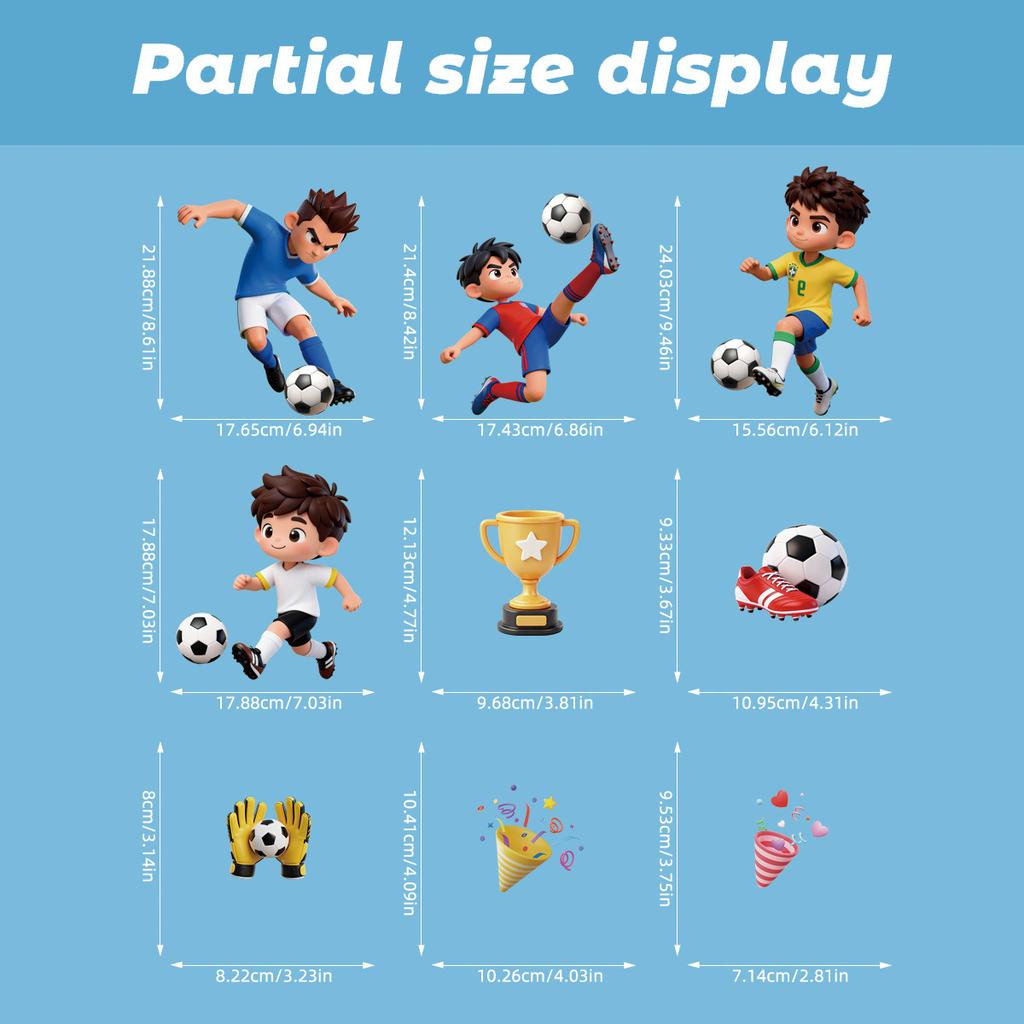 2026 World Cup USA Canada Mexico Boys Sports Static Cling Stickers, Soccer Elements No Trace Decals for Window Storefront Decoration