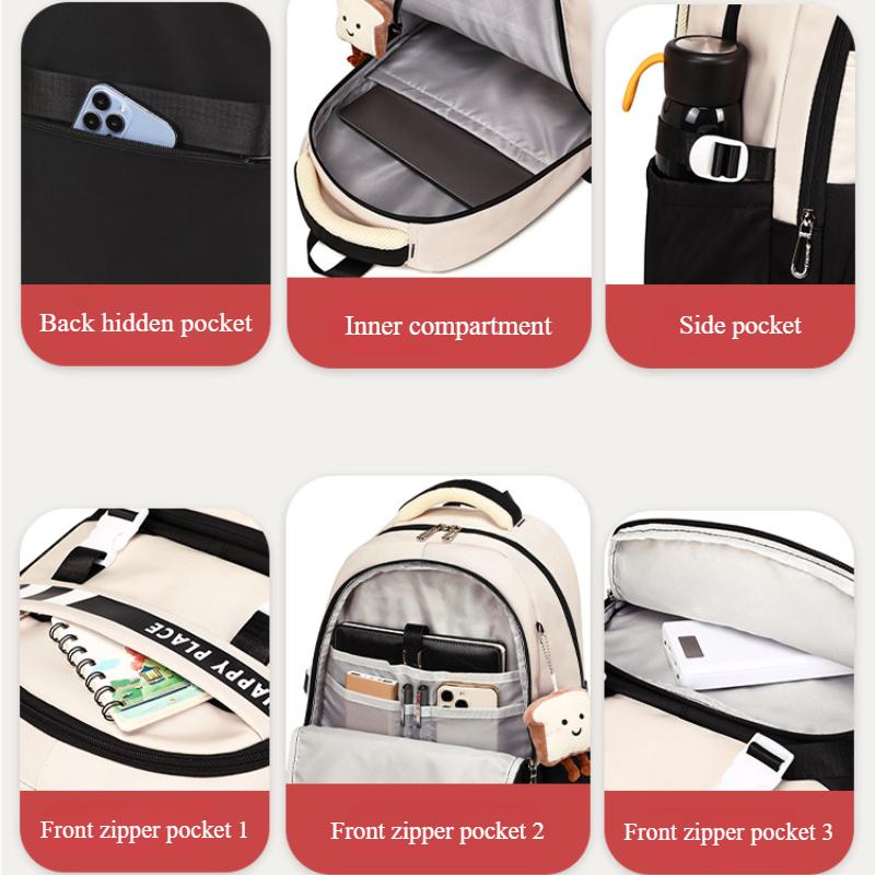 Letnie nowe wysokiej jakości torby szkolne dla dziewcząt do szkoły średniej, oddychające, o dużej pojemności, torba na książki dla studentów uniwersytetu, modny plecak nylonowy z zawieszką