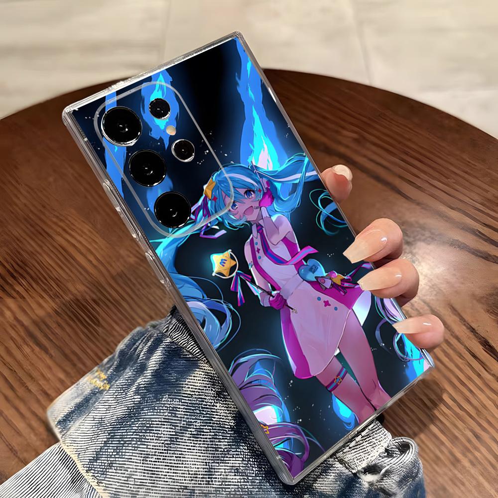 Cute Anime Girl Phone Case For Samsung S26 S25 S24 Ultra S23 Fe S22 S20 S21 Plus Plus 5G Fe Transparent Cover
