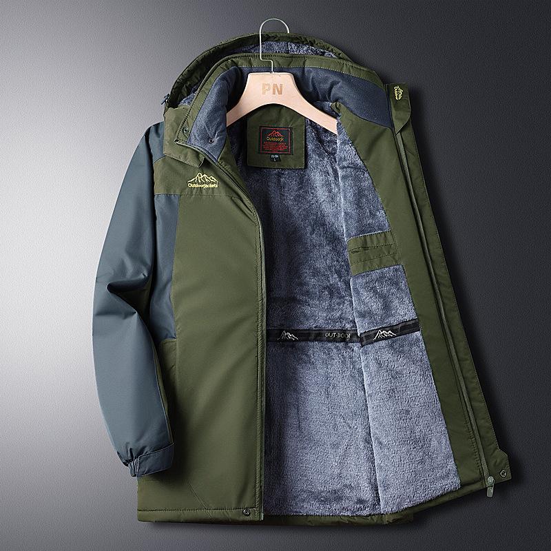 Chaqueta para hombre de forro polar engrosado para otoño e invierno, ropa de algodón cálida para mediana edad, abrigo de invierno para personas mayores, acolchado de algodón para hombre