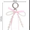 Y2K Phone Charm Pendant Cute Kawaii Pink Bowknot Keychain Bag Phone Strap Girl Cellphone Lanyard Keyring Birthday Jewelry Diy