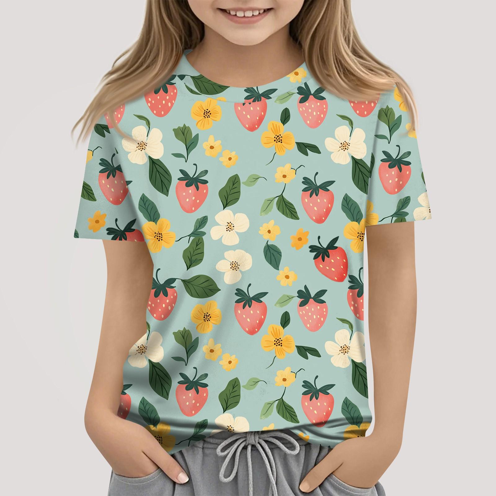 

Toddler Girl Boy T-Shirts Kids Top Boys And Girls Printed Short Sleeved T-shirt 130