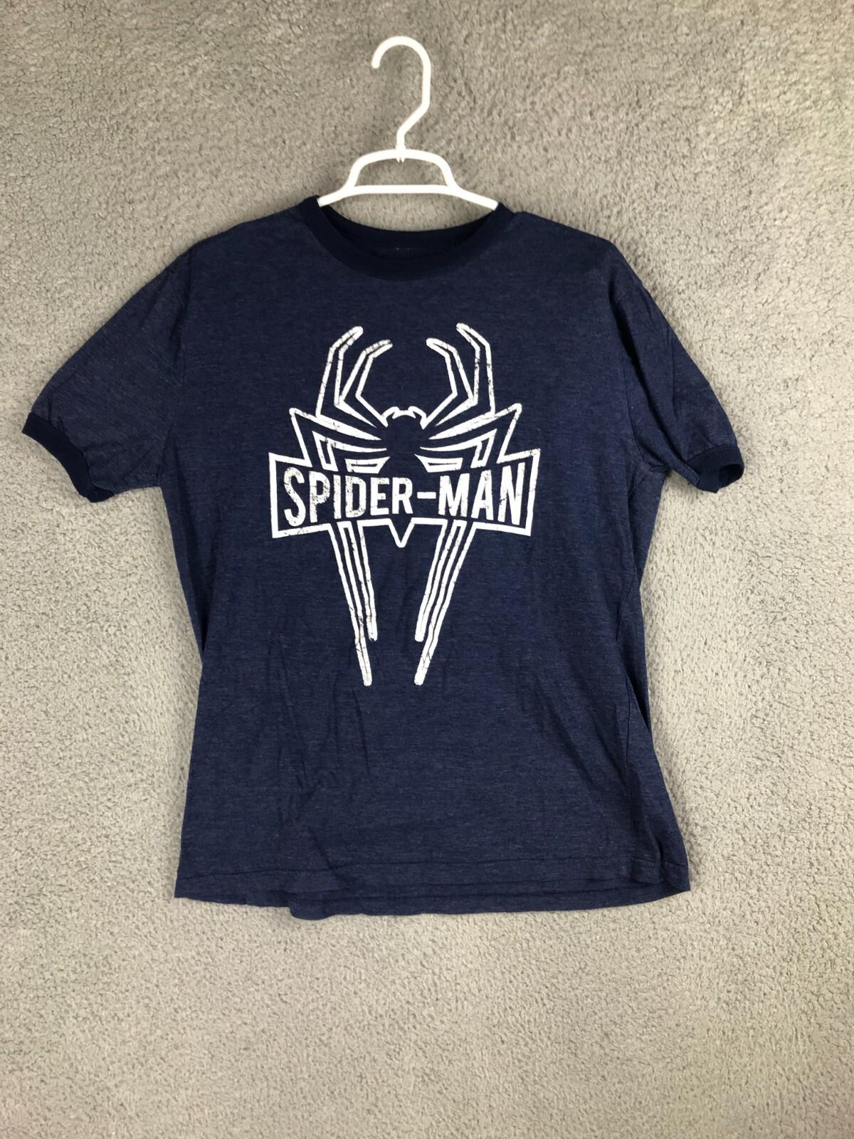 Marvel Spider Man Mens Short Sleeve Crew Neck Blue T Shirt Size MD S
