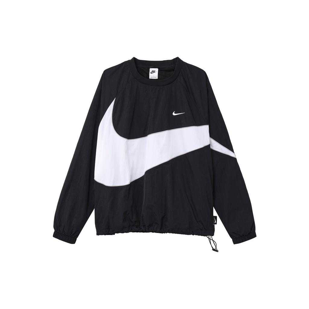 Nike Mens Black White Swoosh Woven Jacket DX0661-010