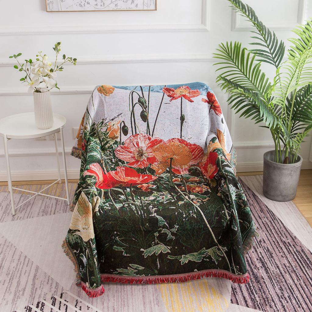 Australian Original Single Xiaomei Style Villa Dali Courtyard Bohemian Floral Blanket Sofa Cover