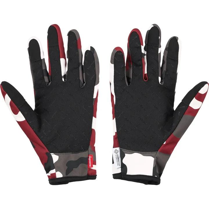 Supreme Windstopper Zip Gloves Red Camo