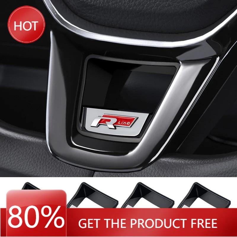 2025 Caldo Anziano R Rline Logo Rivestimento Volante Auto Adesivi Placcati ABS Accessori Per Volkswagen GTI Polo Golf Scirocco Jetta