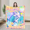 Kamishiro Rui Blanket Warm Graphic Plush Throw Blanket For Outdoor Travel Flannel Bedspread Bed Cover