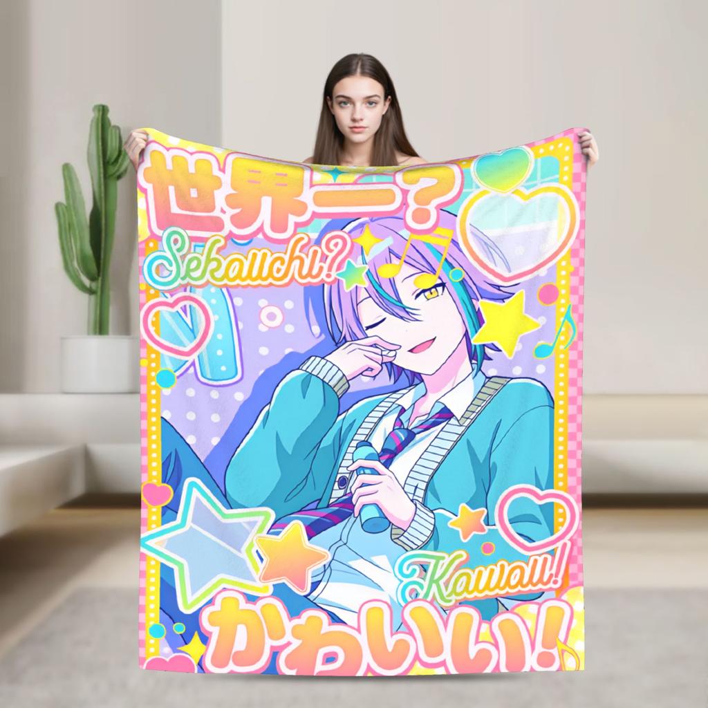 Kamishiro Rui Blanket Warm Graphic Plush Throw Blanket For Outdoor Travel Flannel Bedspread Bed Cover