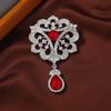 Hollow Design Ladies Crystal Pendant Pin Brooch Ladies Elegant Charming Banquet Badge