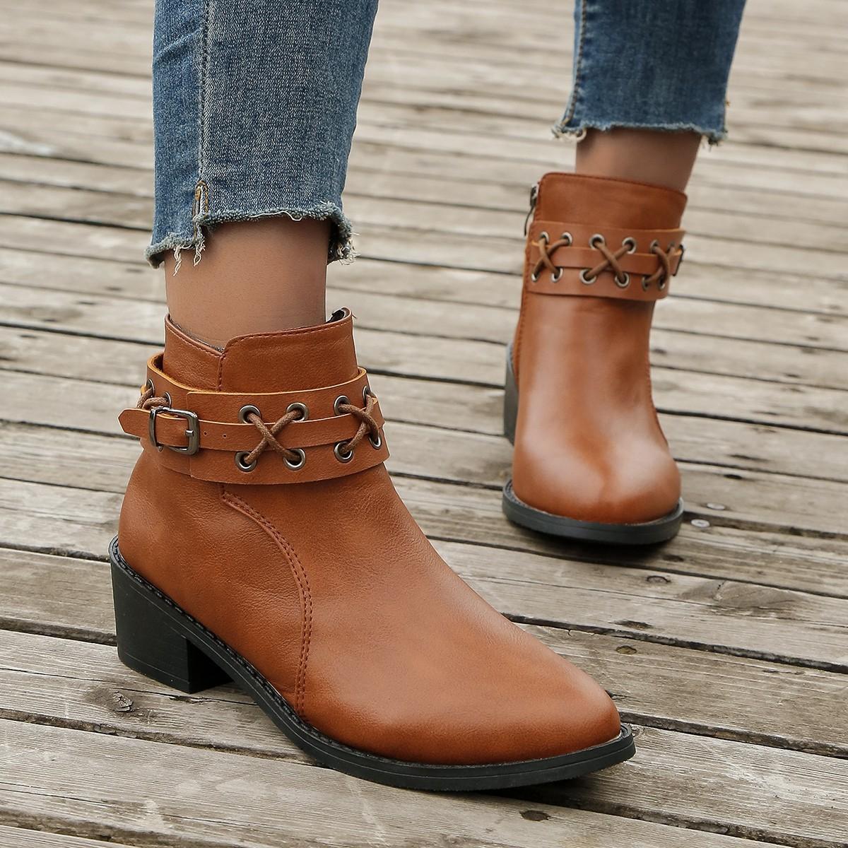 

New Soft Sole Lightweight and Comfortable Large Thick Sole Thick Heel Short Boots