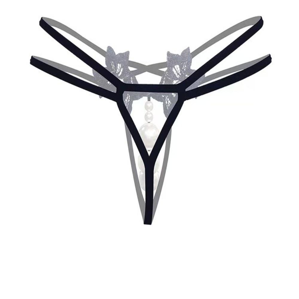 Low-waist Pearl Lace Underwear Flower Mesh Lace Briefs Lingerie Women's Thong Summer Spring