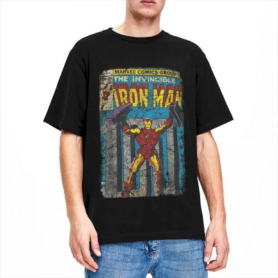 2026 New Iron Man Classic Vintage Comic Print Stylish Men's Casual Crew Neck Loose Comfortable Short Sleeve T-Shirt