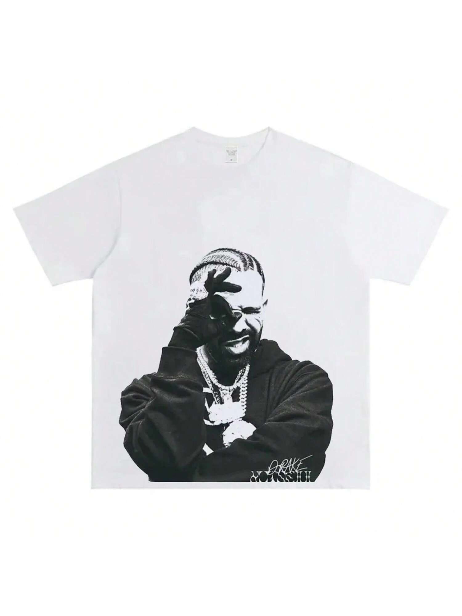 

2025 Summer American Rapper Printed Short-Sleeved T-Shirt For Men, Heavy Pure Cotton Round-Neck Short-Sleeved S