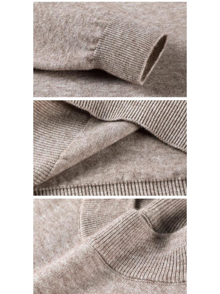 Herren Pullover aus einfarbiger Wolle - Herbst/Winter Halber Rollkragen Lässiger Baselayer