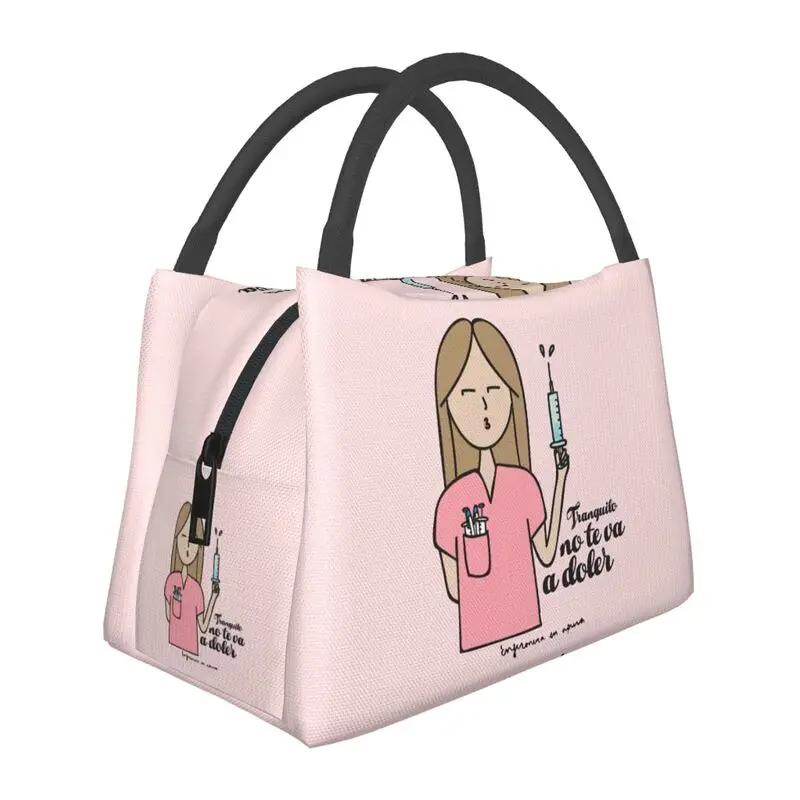 Benutzerdefinierte Krankenschwester in Not Cartoon Arzt Krankenschwester Isolierte Lunchtaschen für Tragbare Thermokühltasche Lebensmittel Lunchbox Camping Reise