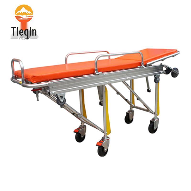 Folding Aluminum Alloy Emergency Stretcher with IV Pole