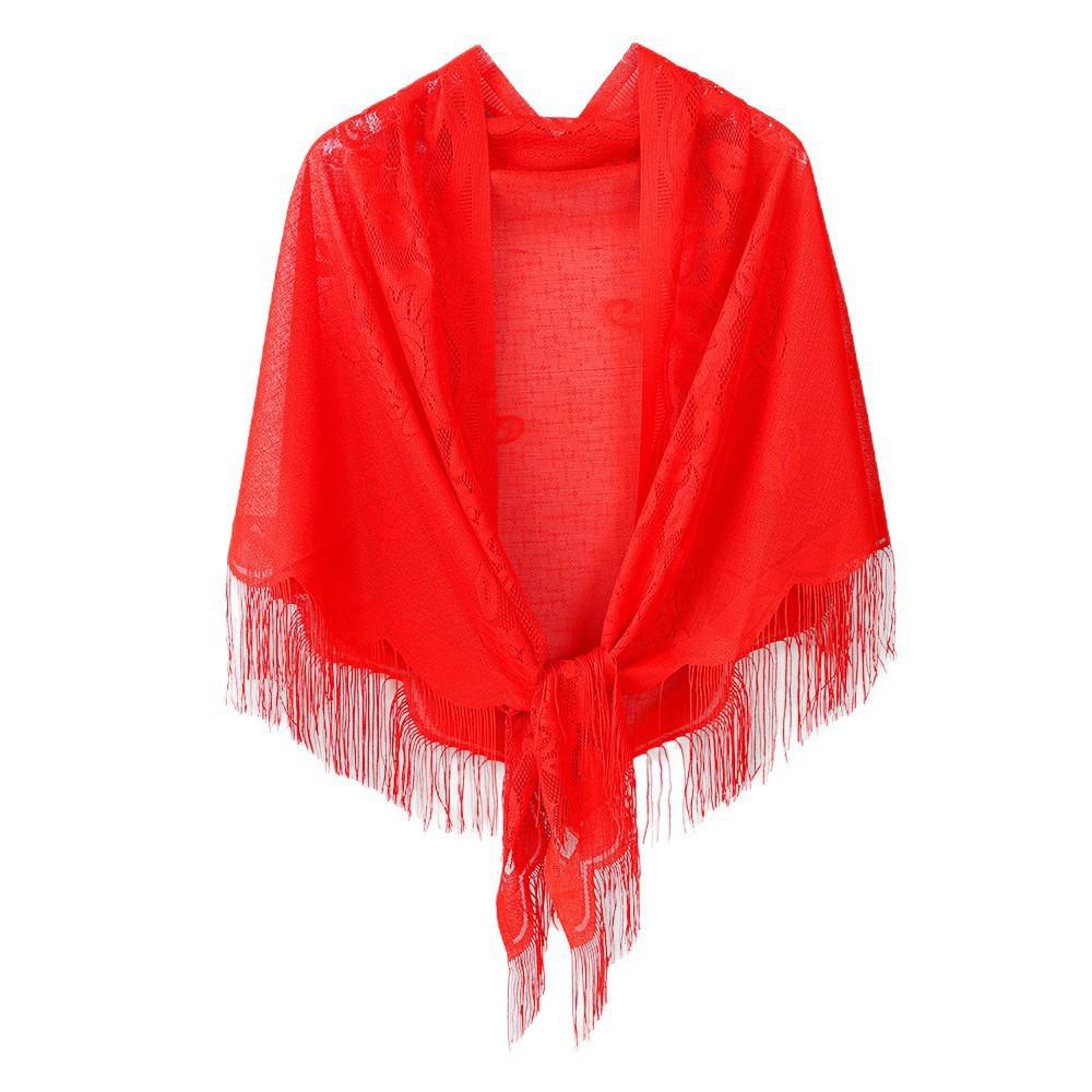 Chic Summer Lace Triangle Scarf: Sun Protection, Tassel Shawl, Fashionable & Versatile for Elegant Ladies.
