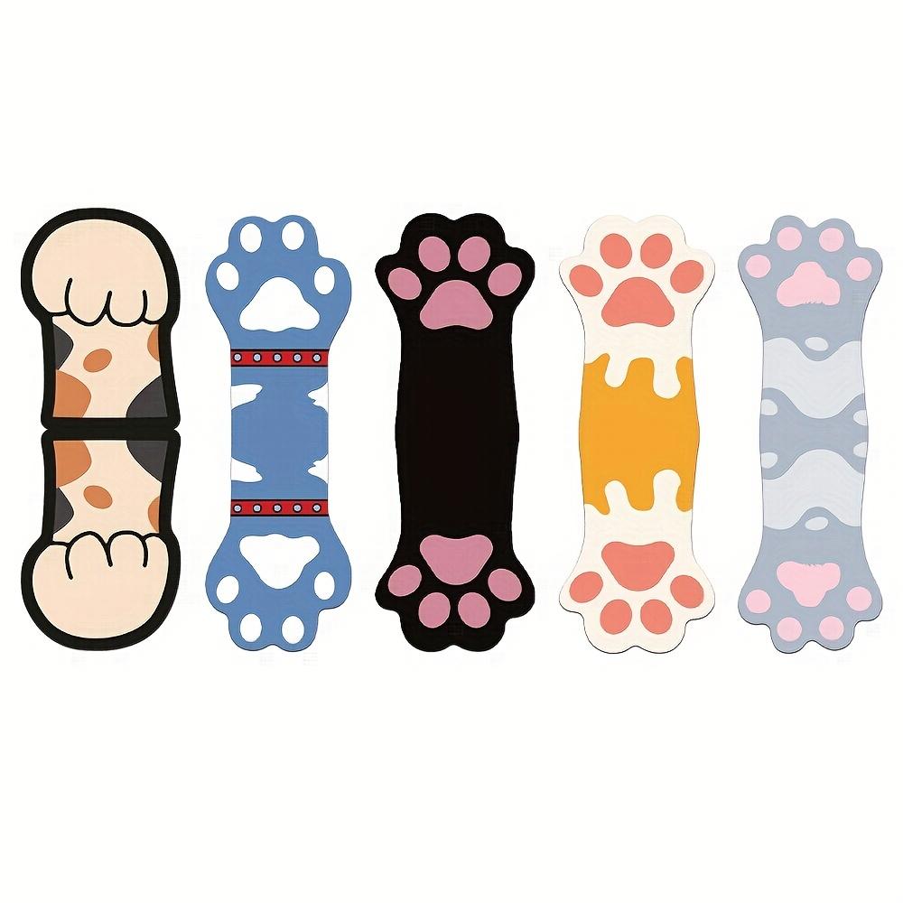 5pcs/Pack Cute Kitten Cat Paw Magnetic Bookmarks - Color-Coded (Kitten Colors) Soft Magnetic Page Clips, Foldable Book Markers for Books