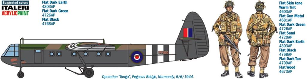 Platz Italeri Scale WWII British Horsa Plastic Model Kit with British Paratrooper Figure 1/72 AS.51 Mk.I (IT1356)