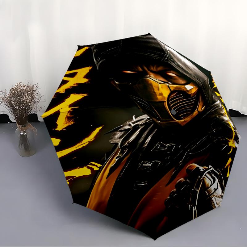 1pc M-mortal Kombat Umbrella, Sun Protection, And UV Shielding. It Has Eight Sturdy Ribs for Outdoor Use And Perfect As a Holiday Gift