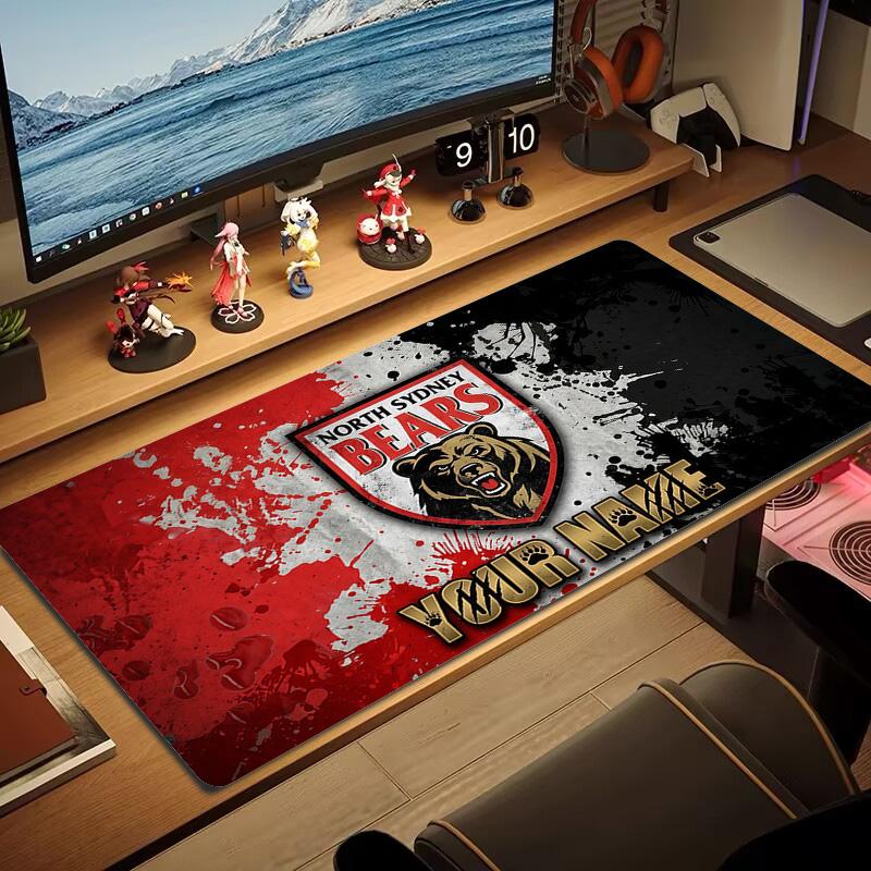 North Sydney Bears Print  Cushion Non-slip Laptop Tablet Big Mousepad XXL Mat Mini PC Playmat With Lock edge