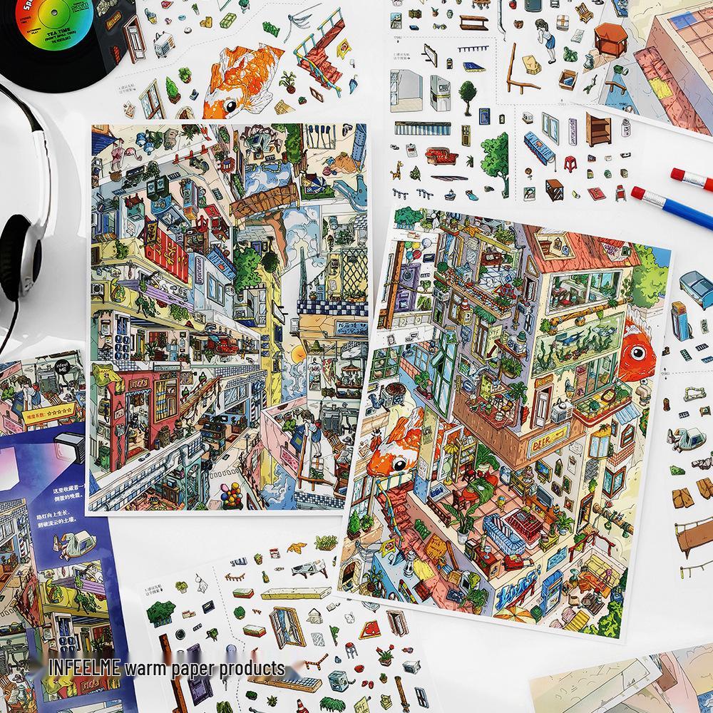 Infeel.Me 20th Edition 2.5D Large Scenery DIY House Stickers