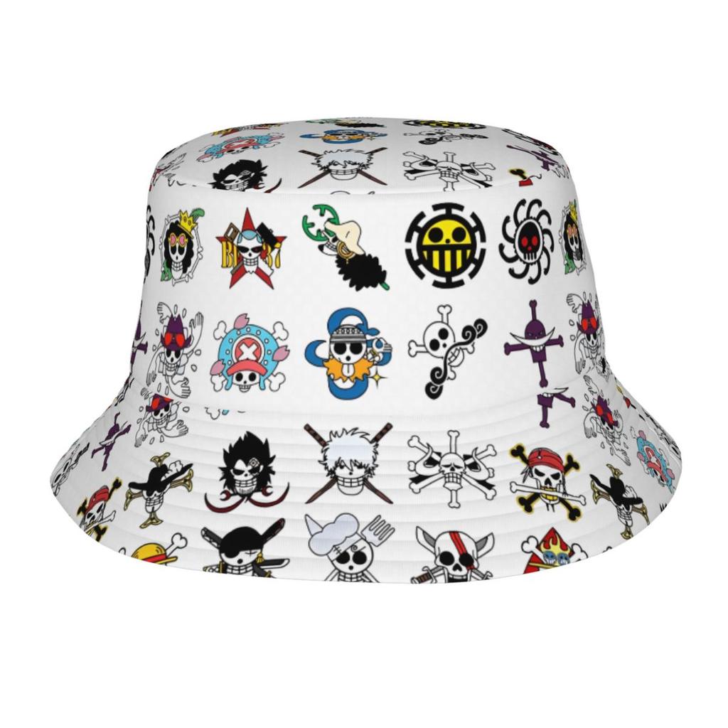 Japonia Anime Zoro Luffy Czapki Bucket Hat z Czaszką dla Kobiet Mężczyzn Letnia Jednoczęściowa Kapelusz Floppy Unikalna na Sporty na Świeżym Powietrzu Kapelusz Wędkarski Ispoti