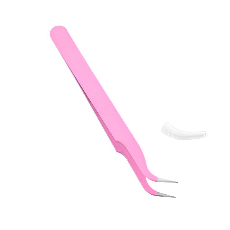 

1Pc Anti-static DIY Scrapbook Crafting Stainless Steel Multifunctional Curved Tip Tweezers Sticker розовый