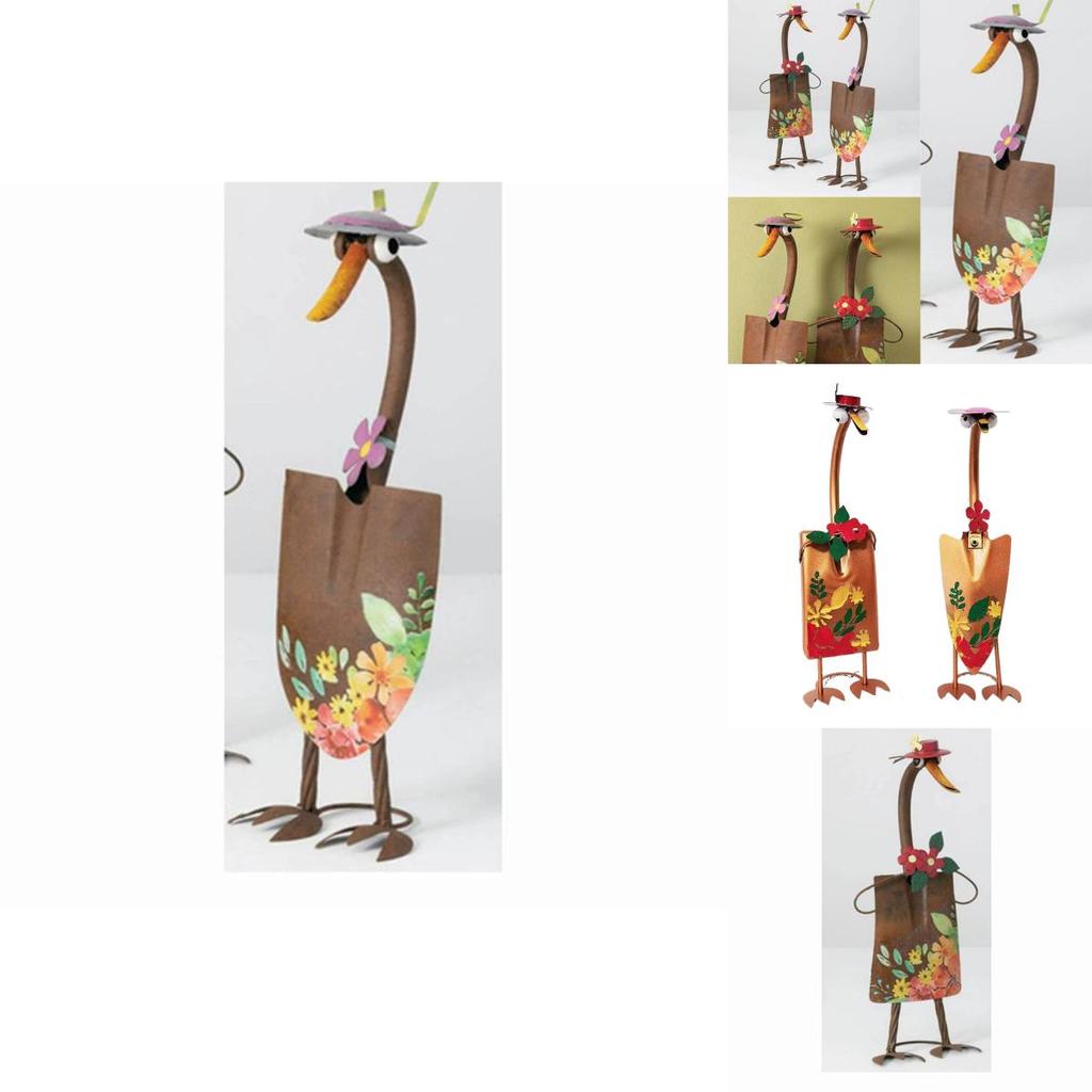 Garden Ornament Duck Art Shovel Sculpture Outdoor Landscape Decoration Gift