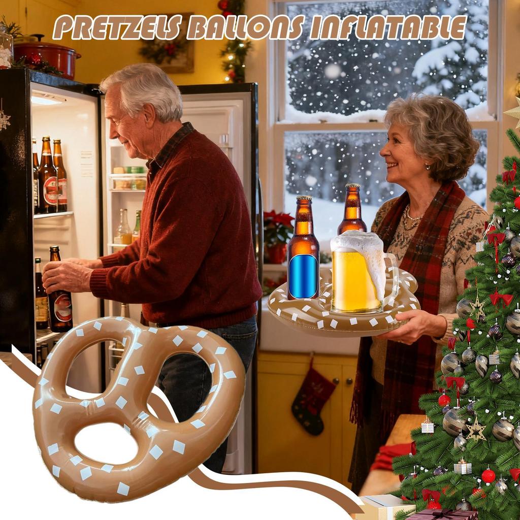 Pretzel Decorations 5 Pieces Oktoberfest Supplies 15 Inch Inflatable Indoor Balloons For Birthday Event Festival Christmas