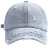 Washed Hole Distressed Denim Soft Top Duckbill Cap for Women's Instagram Trendy Retro Versatile Casual Japanese New Baseball Cap