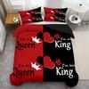 King Queen's Pattern 3D Print Quilt Cover Black Red Color Match Bedding Set Soft Comfortable Home Textile Duvet Cover Pillowcase