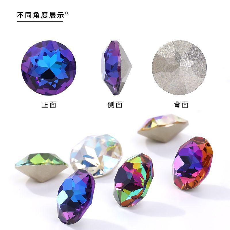 ZSY Round Circle Fancy Stones K9 Point Back Rhinestone Loose Beads Crystals Stone for DIY Crafts