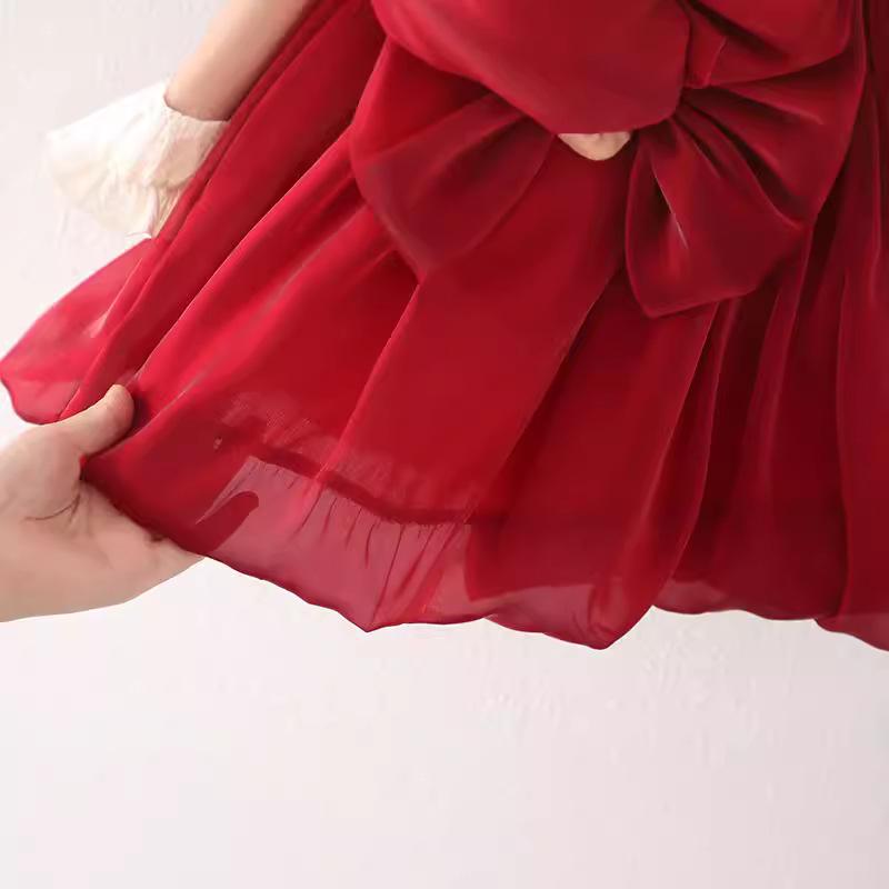 Hui Ai Girls’ Princess Dress: Autumn 2023, Spring/Fall Style, Kids' Fake Two-Piece