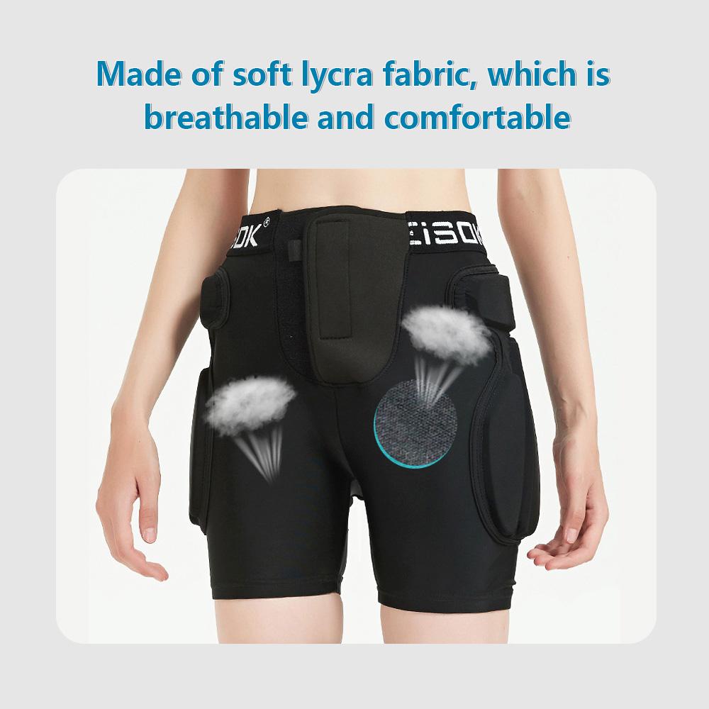 3D skyddande vadderade shorts Butt Pad Shorts EVA Silikon Gear Guard för snowboardåkning skridskoåkning