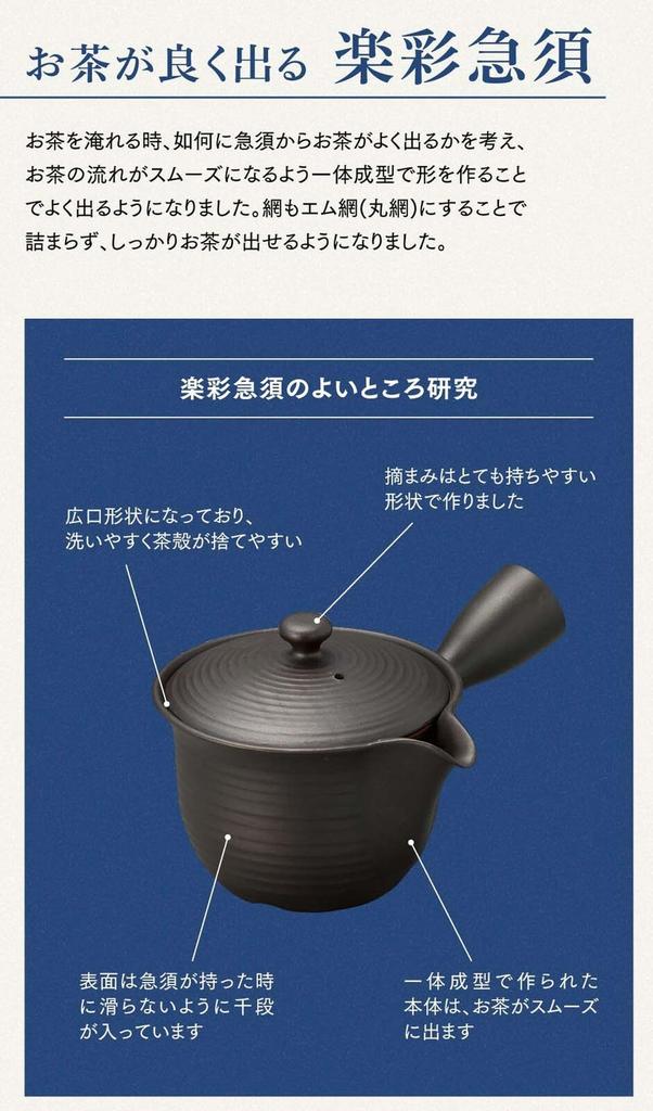 Sawayaka Mesh Teapot with Tea Made in Japan J-kitchens Commercial-Grade Tokoname-Yaki Strainer, 380cc,