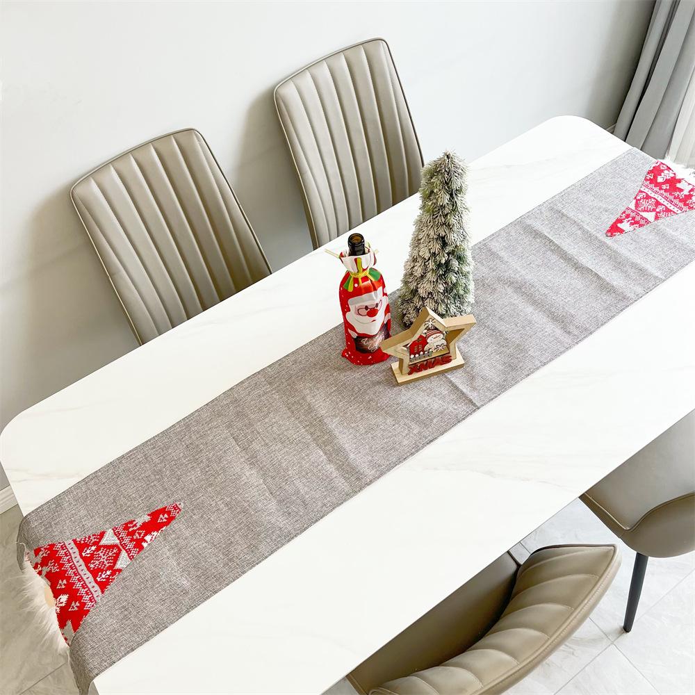 

Скатерть Рождественские украшения Товары Творческая вышивка Безликая кукла Настольный флаг Скатерть Коврик для стола Украшение стола 33x180cm серый