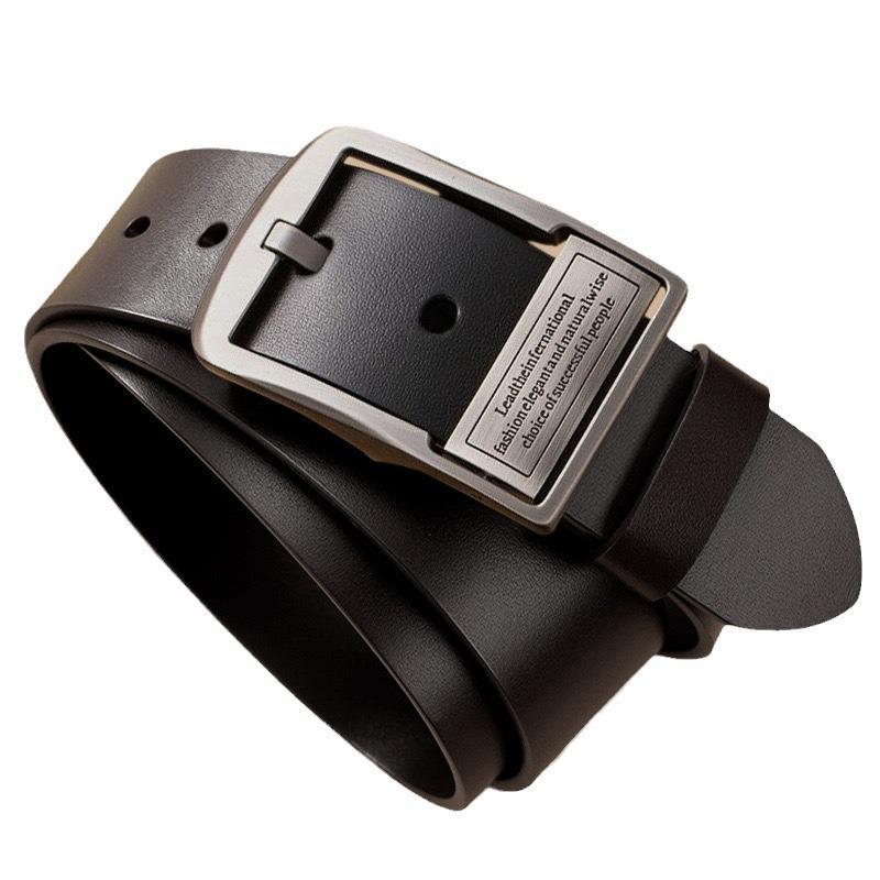 Men's PU Vintage Pin Buckle Leather Belt - Casual & Business Versatile Accessory for Jeans
