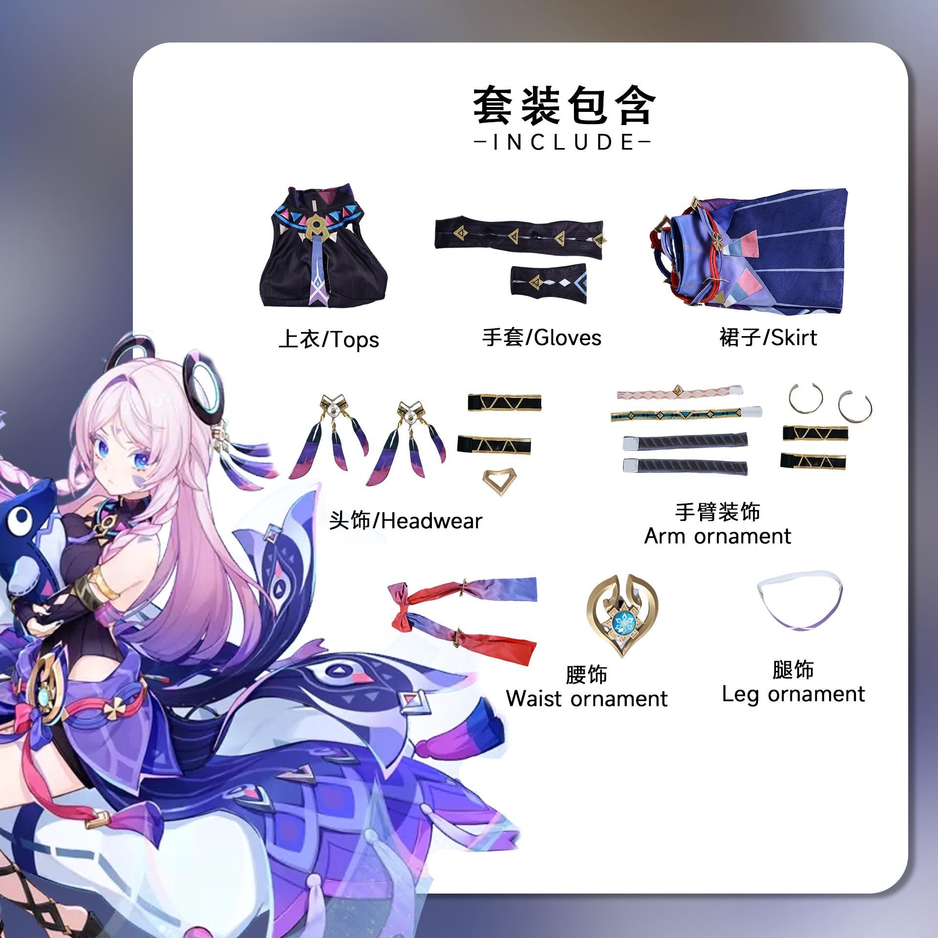 Citlali Cosplay Kostuum Genshin Impact Citlali Cosplay Volledige Set Outfits Rollenspel Pak Citlali Cosplay Pruik Schoenen Prop XL